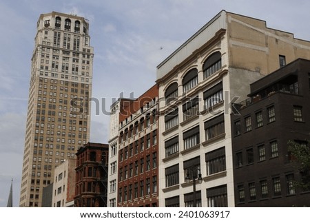 Architecture in the downtown of Detroit, USA
