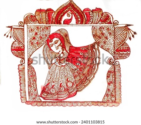 Beautiful mehndi design isolated white background 