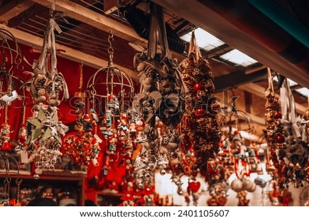 Milan, Italy 15.12.2023. Christmas Market in Piazza Duomo From December 1st, 2023 to January 6th, 2024. Mercatini di Natale in Milano.  Royalty-Free Stock Photo #2401105607