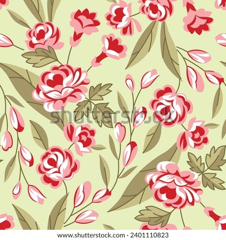 seamless vector small flowers pattern on of white background