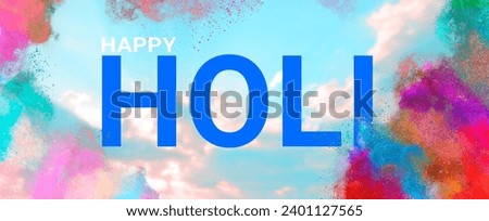 Holiday Holi concept.An explosion of multi-colored paint, bright vibrant pigments. Noisy dust and powder texture, flicker and shimmer noise. Background for design. Royalty-Free Stock Photo #2401127565