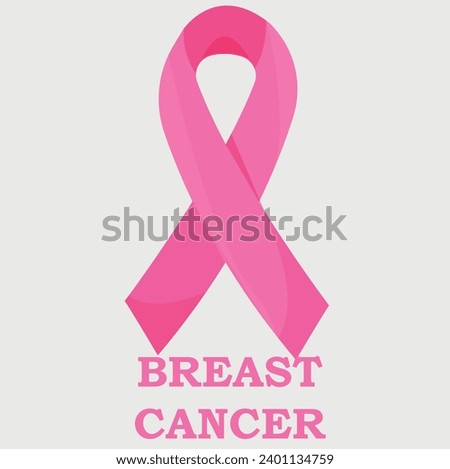 international symbol, pink ribbon that informs about breast cancer in women and text, vector