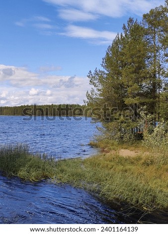 Typical Finnish National Park view with lakes, forest and blue skies. Picture is taken from one of the less visited parks, Patvinsuo which is offering to a hiker real wilderness at its best.