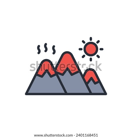 retreating glacier icon. vector.Editable stroke.linear style sign for use web design,logo.Symbol illustration.