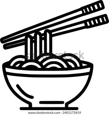 Noodle bowl and chopsticks vector icon. filled flat sign for mobile sign, symbol, vector, art