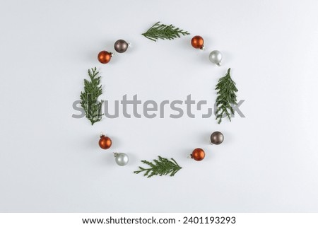 Table background of free space and christmas composition. Empty space for your text. 