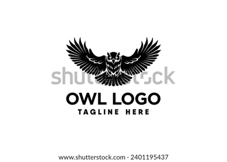 owl logo vector with modern and clean silhouette style