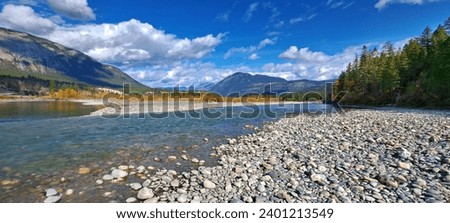 Kootenay River, Canal Flats, British Columbia, Canada  Royalty-Free Stock Photo #2401213549