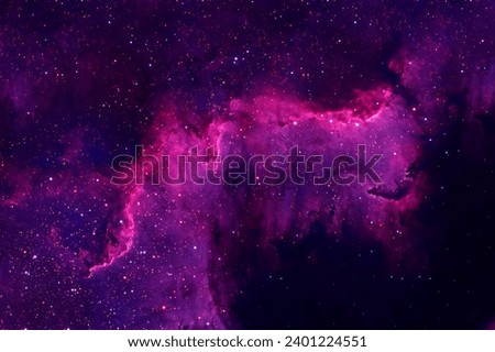 Blue space nebula with stars. Elements of this image furnished by NASA. High quality photo