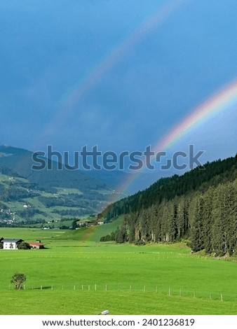 Rainbow over the Salzach valley in Austria.