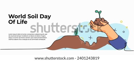 World Soil Day Of Life vector illustration. Modern flat in continuous line style.