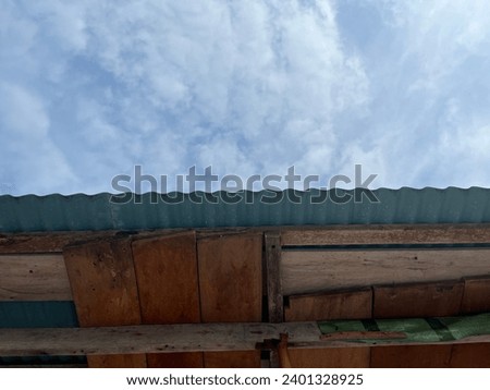 Wooden  rooftop and clear sky