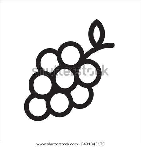 Grape icon vector illustration outline vector isolated on white background