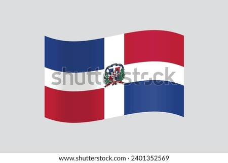 The flag of the Republic of Dominican Republic as a vector illustration,  holiday, republic, flag, dominican republic flag Royalty-Free Stock Photo #2401352569