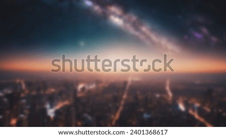 Blurred space abstract background effect. Defocus abstract of the space light for backdrop. Stars glow design blurry decoration.