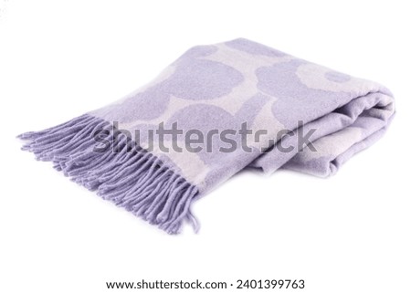 Pink winter scarf isolated on white background.