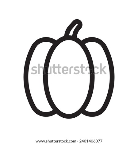 Icon pemain outline, vegetable, food. For use Halloween, colour page, harvest