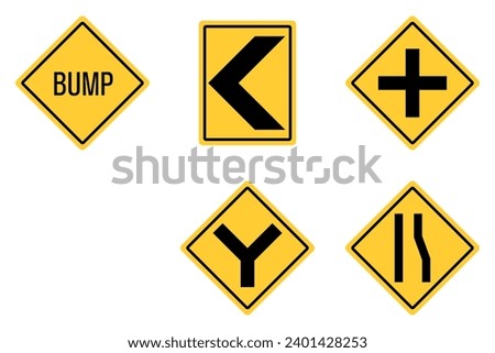 Yellow Black Box Rectangle Bump Road Sign Traffic Warning Regulatory Sign Signage Vector EPS PNG Transparent No Background Clip Art 