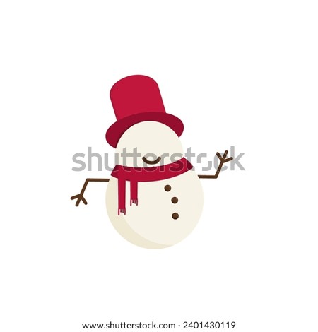 Snowman with a scarf isolated on white background