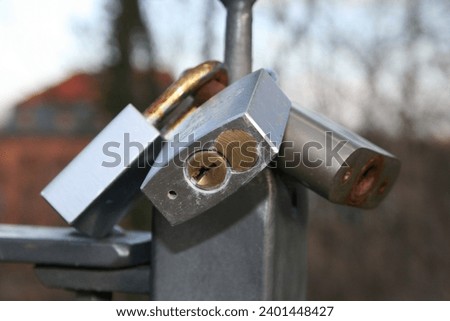 Love lock and keys forever on Valentine's Day