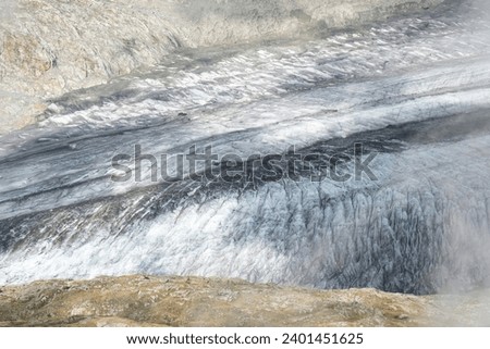 Aletsch Glacier located in the eastern Bernese Alps, Bettmeralp village, Swiss canton of Valais, Switzerland  Royalty-Free Stock Photo #2401451625
