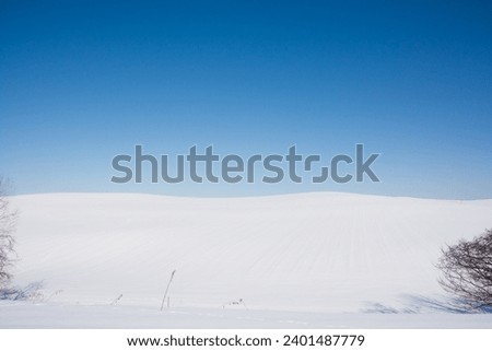 Blue sky over snowfield in winter
