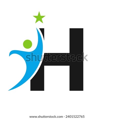 Letter H Bio Logo, Health Care Symbol, Healthy Logotype, Care Sign