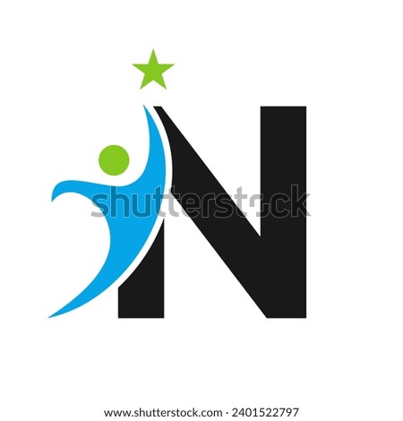 Letter N Bio Logo, Health Care Symbol, Healthy Logotype, Care Sign