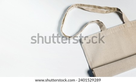 folded fabric tote bag flat lay. Resolution and high quality beautiful photo