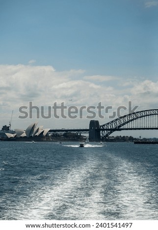 The Sydney Opera House and Sydney Harbor Bridge from the Water