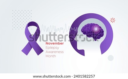 Epilepsy - A Neurological Condition - Awareness Month - Stock Illustration as EPS 10 File Royalty-Free Stock Photo #2401582257