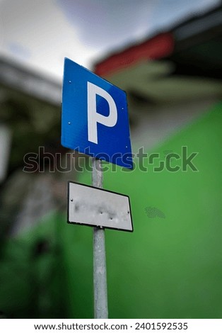 parking sign, parking sign at a traditional market
