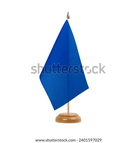 Blue Flag, small wooden table flag, isolated on white background