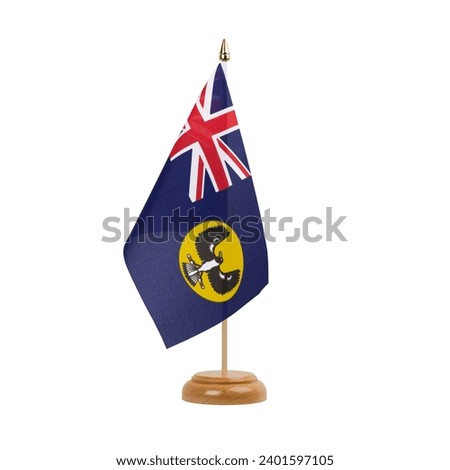 Australia South Flag, small wooden south australian table flag, isolated on white background