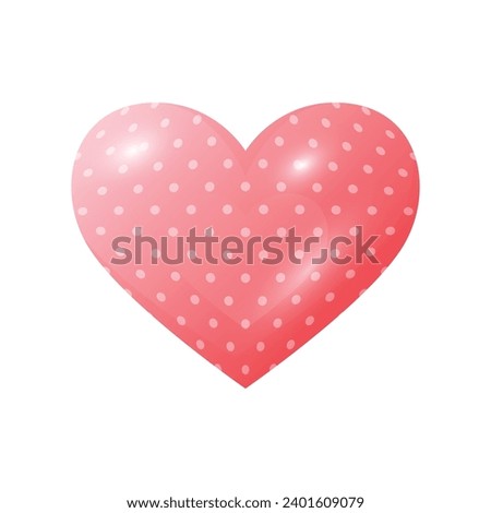 Vector icon illustration red heart with dot isolated on white background.