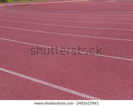 Magelang 17 December 2023-The track on the running field is white on the red floor, making it very easy for runners to compete