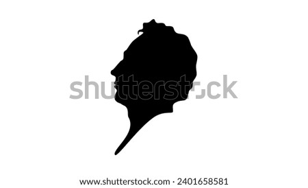 Ludwig Uhland, black isolated silhouette