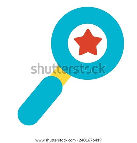 Study current information. Magnifying glass looking for important data, business process organization flat symbol. Simple flat color icon isolated on white background