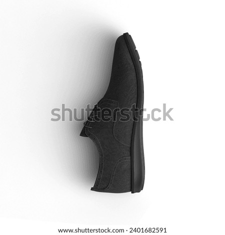 Shoe for man single image vertical placement black color