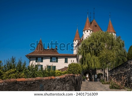 Thun Castle in Thun city at Thunersee, Switzerland