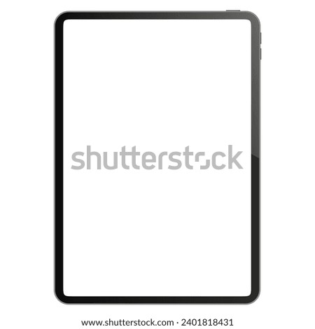 New ipad pro by Apple Inc, screen ipad side, vertical position Royalty-Free Stock Photo #2401818431