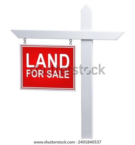 Isolated sign on white background LAND FOR SALE