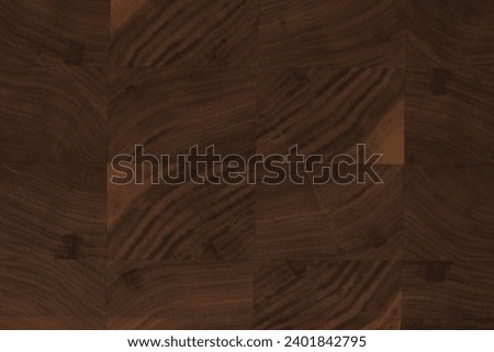 Black walnut end grain wood cutting board texture with oil finish closeup Royalty-Free Stock Photo #2401842795