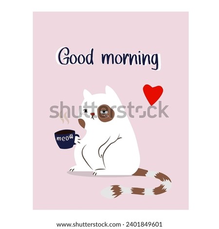 Good morning card with a picture of a cat
