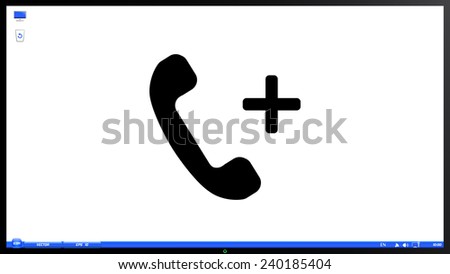 Call Button. Phone Icon. Handset Icon on the screen monitor. Made vector illustration