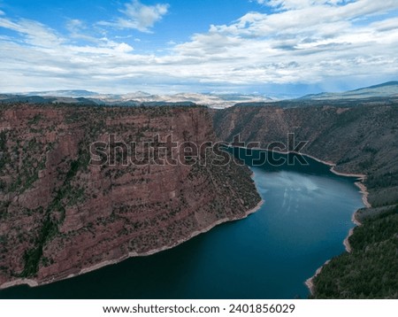 Aerial picture of the Green river near Flaming Gorge