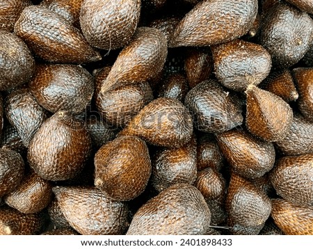 heap of snakefruit or salak, local exotic fruit from Indonesia 