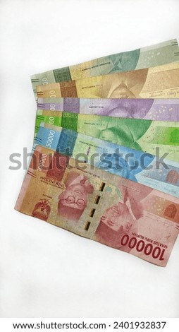 Indonesian currency, Indonesian banknotes isolated on white background