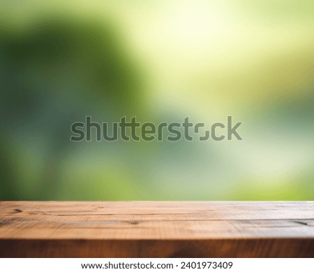 green nature and wood tabel background