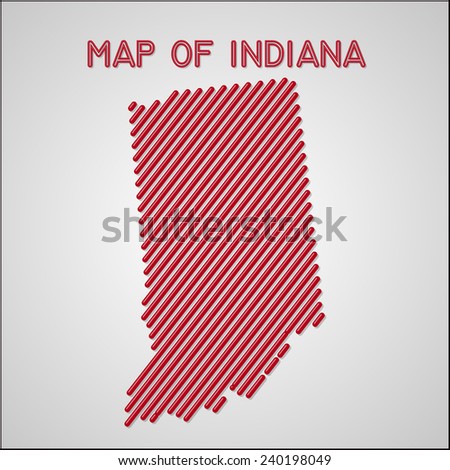 map of Indiana. Transparency effects used. 